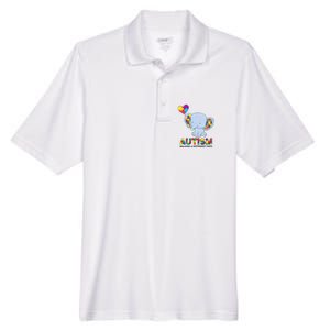 Autism Awareness Walking A Different Path Elephant Men's Origin Performance Pique Polo