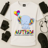 Autism Awareness Walking A Different Path Elephant Performance Shirt