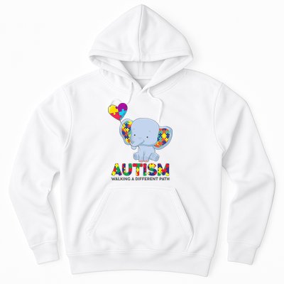 Autism Awareness Walking A Different Path Elephant Hoodie