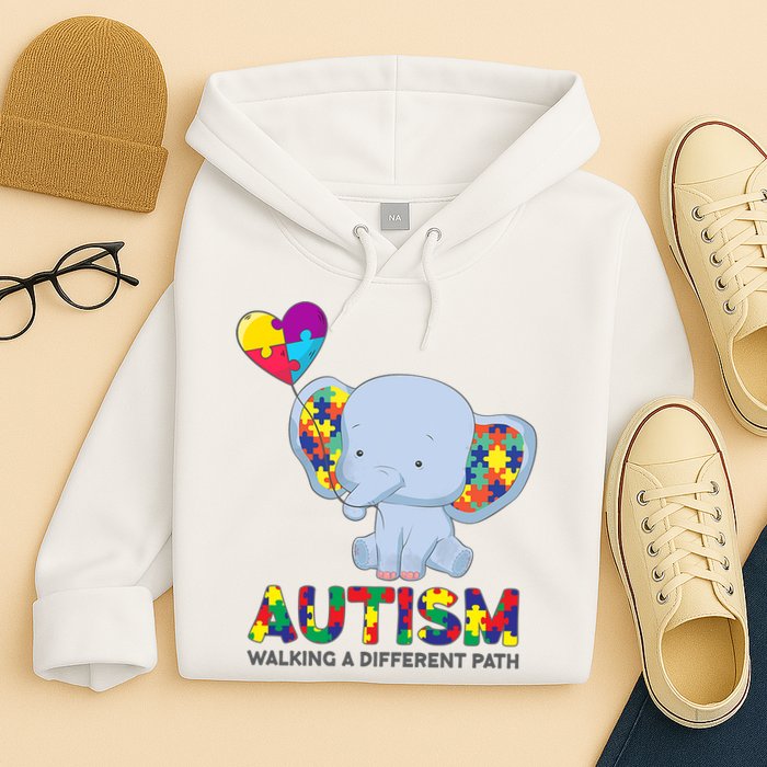 Autism Awareness Walking A Different Path Elephant Hoodie