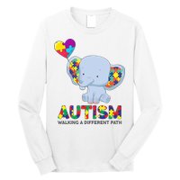 Autism Awareness Walking A Different Path Elephant Long Sleeve Shirt