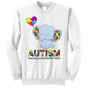 Autism Awareness Walking A Different Path Elephant Sweatshirt