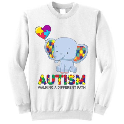 Autism Awareness Walking A Different Path Elephant Sweatshirt