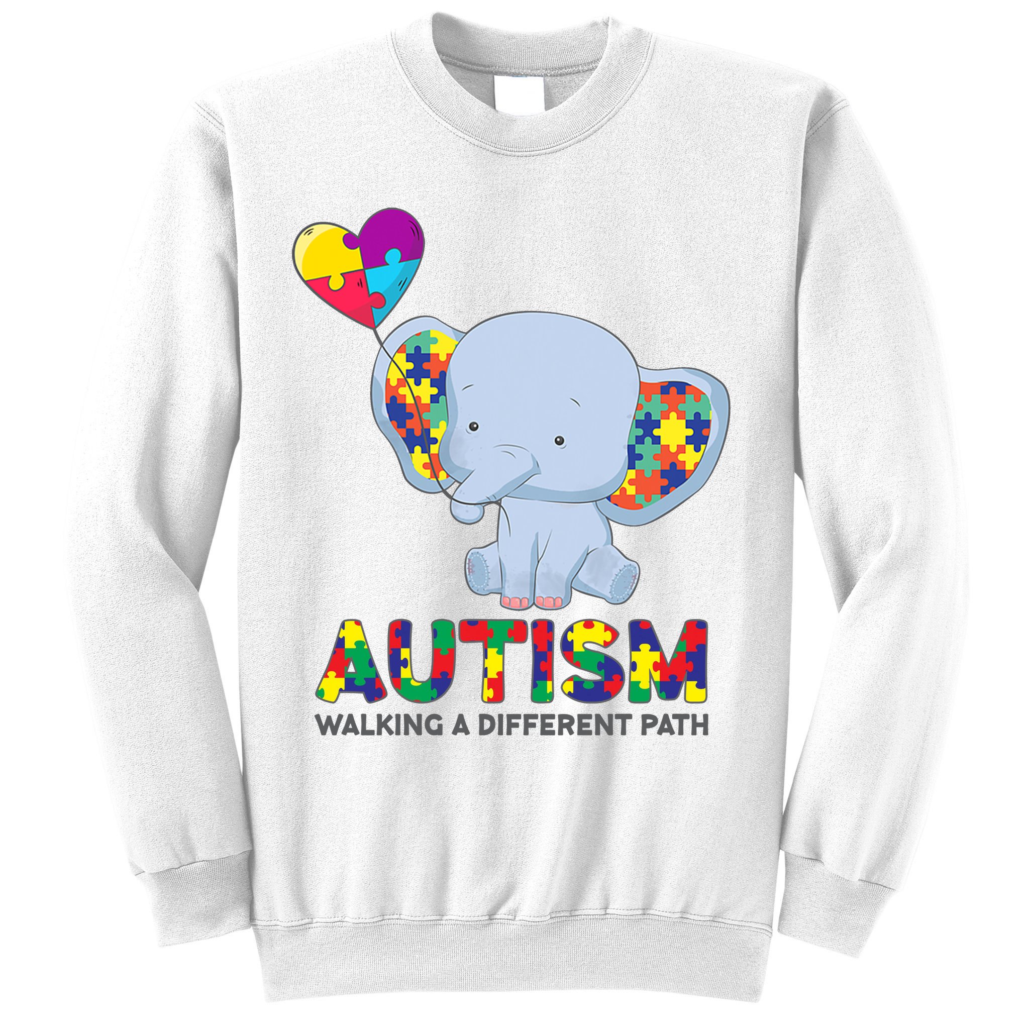 Autism Awareness Walking A Different Path Elephant Sweatshirt