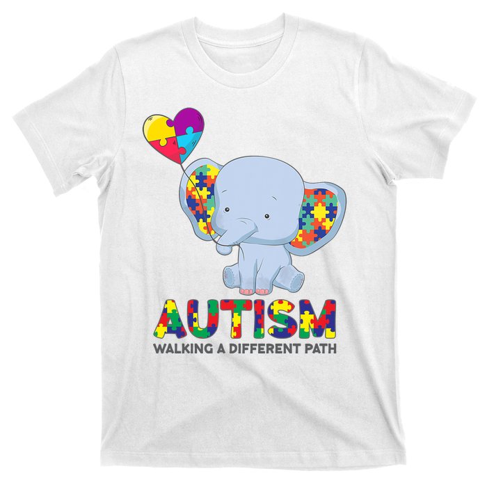 Autism Awareness Walking A Different Path Elephant T-Shirt