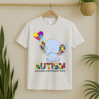 Autism Awareness Walking A Different Path Elephant T-Shirt