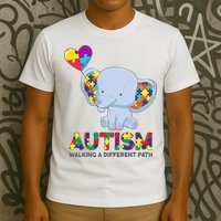 Autism Awareness Walking A Different Path Elephant T-Shirt