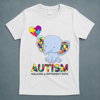 Autism Awareness Walking A Different Path Elephant T-Shirt