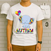 Autism Awareness Walking A Different Path Elephant T-Shirt