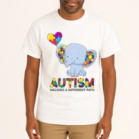 Autism Awareness Walking A Different Path Elephant Tall T-Shirt
