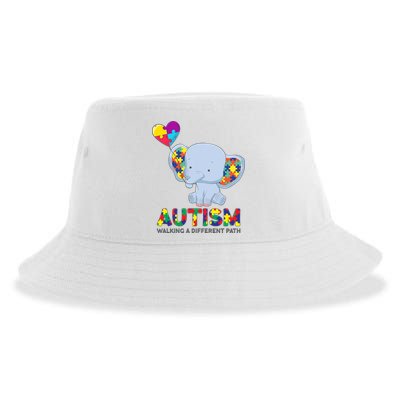 Autism Awareness Walking A Different Path Elephant Sustainable Bucket Hat