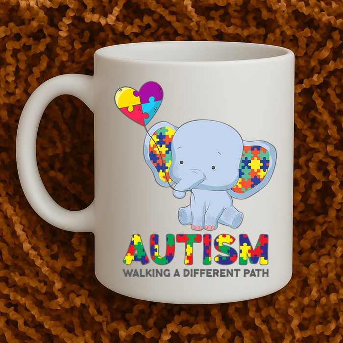 Autism Awareness Walking A Different Path Elephant Mug
