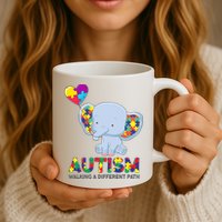 Autism Awareness Walking A Different Path Elephant Mug