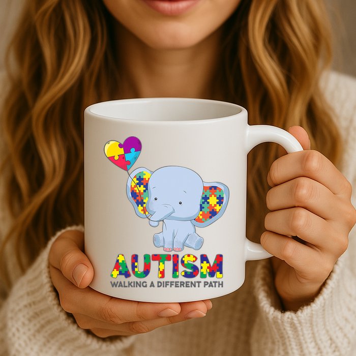 Autism Awareness Walking A Different Path Elephant Mug