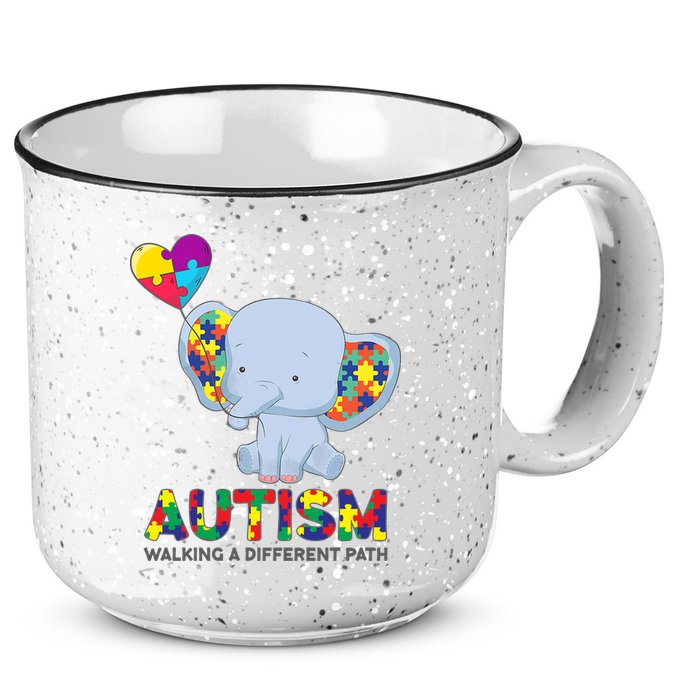 Autism Awareness Walking A Different Path Elephant 15oz Campfire Ceramic Mug