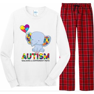 Autism Awareness Walking A Different Path Elephant Long Sleeve Pajama Set