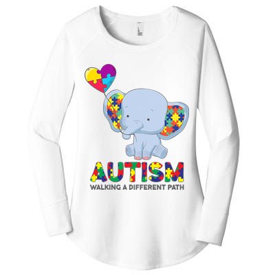 Autism Awareness Walking A Different Path Elephant Women's Perfect Tri Tunic Long Sleeve Shirt
