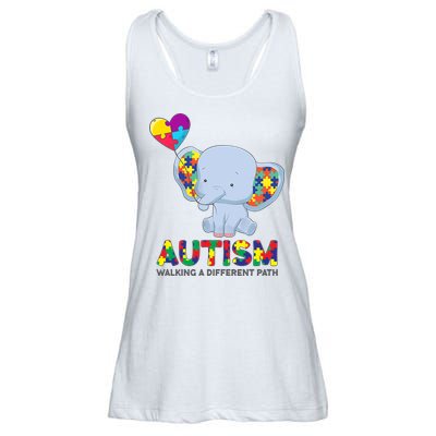 Autism Awareness Walking A Different Path Elephant Ladies Essential Flowy Tank