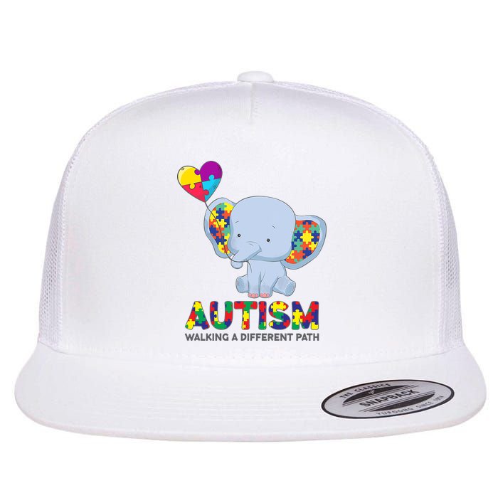 Autism Awareness Walking A Different Path Elephant Flatbill Hat