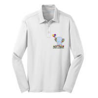 Autism Awareness Walking A Different Path Elephant Silk Touch Performance Long Sleeve Polo