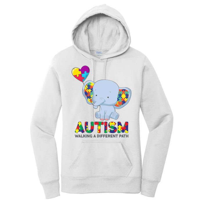 Autism Awareness Walking A Different Path Elephant Women's Pullover Hoodie