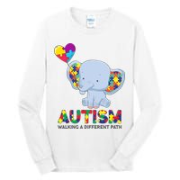 Autism Awareness Walking A Different Path Elephant Tall Long Sleeve T-Shirt