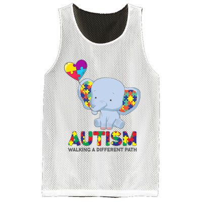 Autism Awareness Walking A Different Path Elephant Mesh Reversible Basketball Jersey Tank