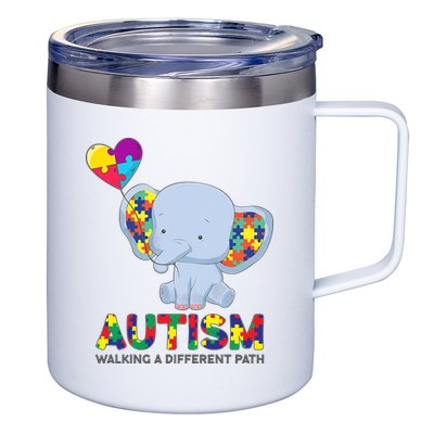 Autism Awareness Walking A Different Path Elephant 12oz Stainless Steel Coffee Mug