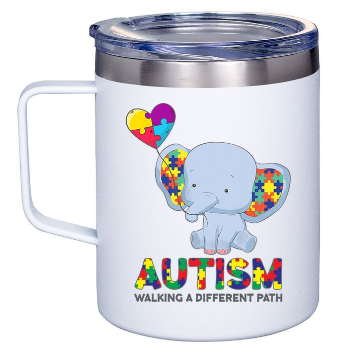 Autism Awareness Walking A Different Path Elephant 12oz Stainless Steel Coffee Mug