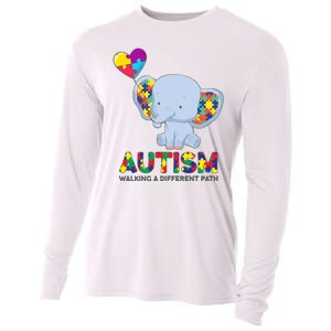 Autism Awareness Walking A Different Path Elephant Cooling Performance Long Sleeve Crew