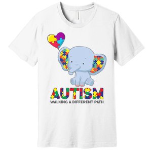 Autism Awareness Walking A Different Path Elephant Premium T-Shirt