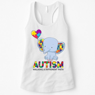 Autism Awareness Walking A Different Path Elephant Womens Tank Top