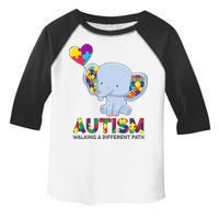Autism Awareness Walking A Different Path Elephant Toddler Fine Jersey T-Shirt