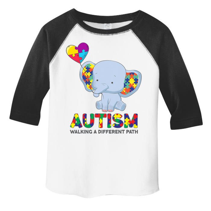 Autism Awareness Walking A Different Path Elephant Toddler Fine Jersey T-Shirt