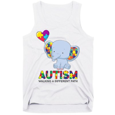 Autism Awareness Walking A Different Path Elephant Tank Top