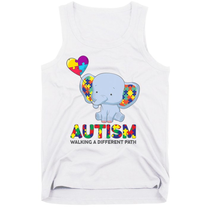 Autism Awareness Walking A Different Path Elephant Tank Top