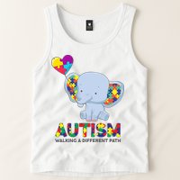 Autism Awareness Walking A Different Path Elephant Tank Top