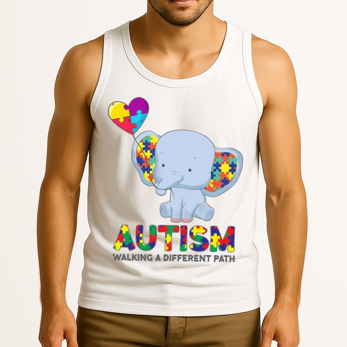 Autism Awareness Walking A Different Path Elephant Tank Top