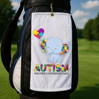 Autism Awareness Walking A Different Path Elephant Golf Towel