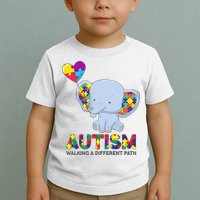 Autism Awareness Walking A Different Path Elephant Toddler T-Shirt