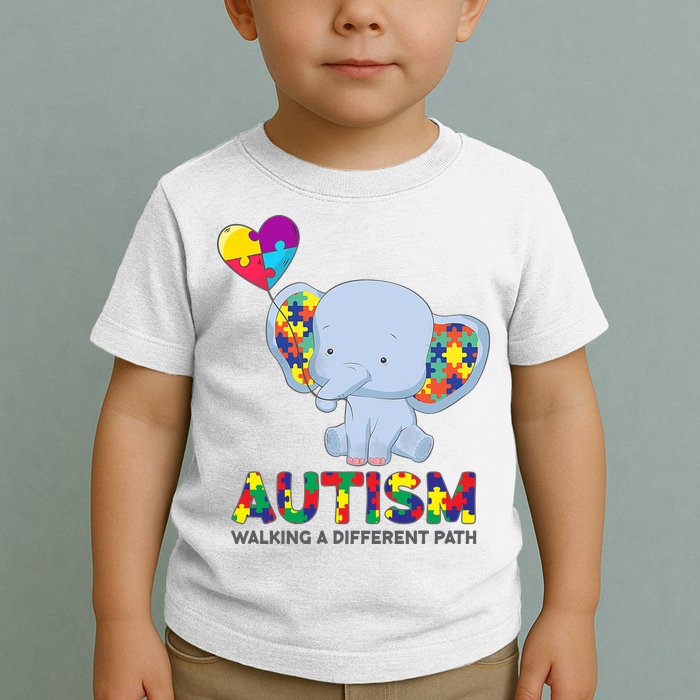 Autism Awareness Walking A Different Path Elephant Toddler T-Shirt