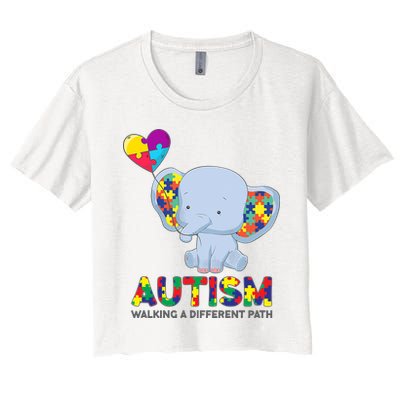 Autism Awareness Walking A Different Path Elephant Crop Top