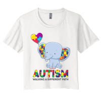 Autism Awareness Walking A Different Path Elephant Crop Top