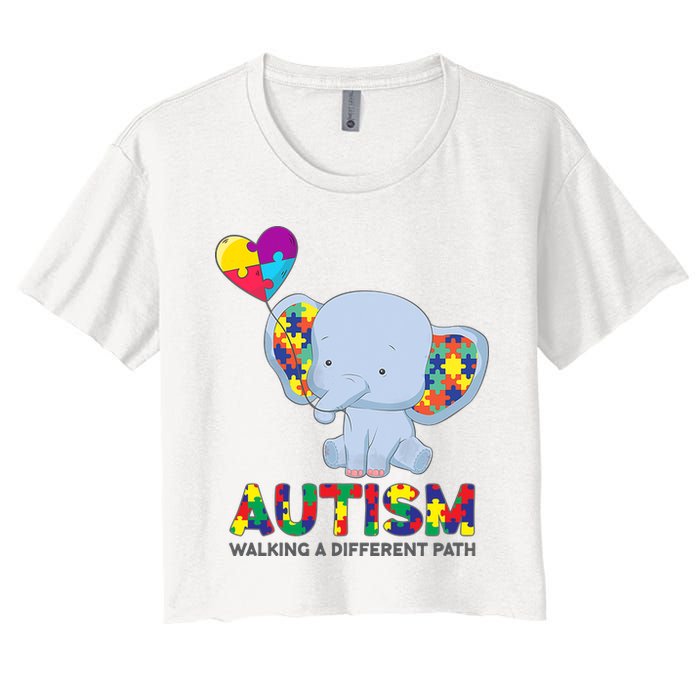 Autism Awareness Walking A Different Path Elephant Crop Top