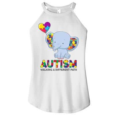 Autism Awareness Walking A Different Path Elephant Women's Perfect Tri Rocker Tank