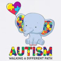 Autism Awareness Walking A Different Path Elephant Womens T-Shirt
