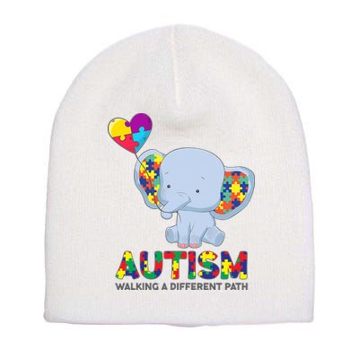 Autism Awareness Walking A Different Path Elephant Short Acrylic Beanie
