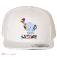 Autism Awareness Walking A Different Path Elephant Wool Snapback Cap