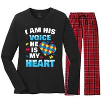 Autism Awarenesss Women Aspergers Mom Women's Long Sleeve Flannel Pajama Set 