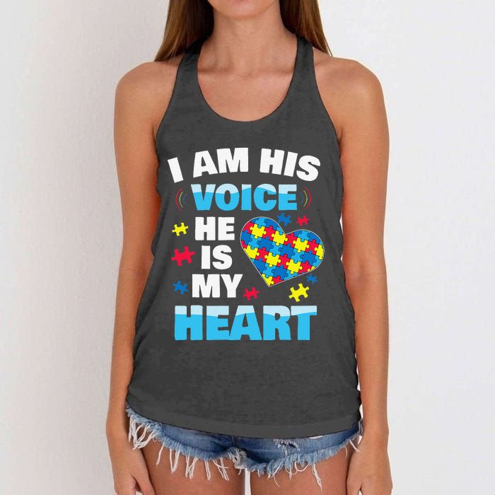 Autism Awarenesss Women Aspergers Mom Women's Knotted Racerback Tank